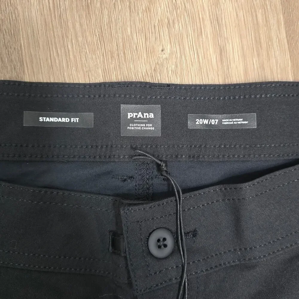 Prana Women's Halle Short Plus II Black Casual Outdoor Hiking Shorts Sz 20w NWT